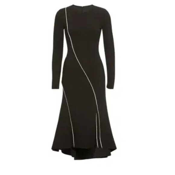 Rachel Roy‎ Collection Long Sleeve Midi Dress S Bonded Hem Black - Picture 4 of 14